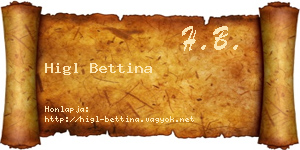 Higl Bettina névjegykártya
