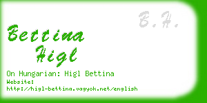bettina higl business card